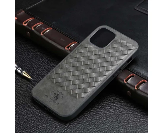Кожаный чехол Polo Santa Barbara для Apple iPhone 13 Pro Max (6.7") Grey