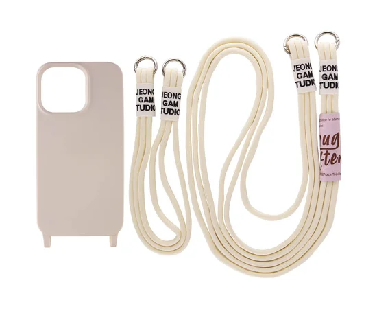 Чехол TPU two straps California для Apple iPhone 13 Pro Max (6.7") Бежевый / Antigue White