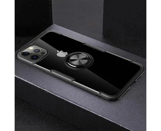 TPU+PC чехол Deen CrystalRing for Magnet (opp) для Apple iPhone 13 Pro Max (6.7") Бесцветный / Черный