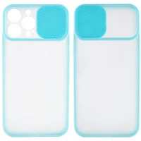 Чехол Camshield mate TPU со шторкой для камеры для Apple iPhone 13 Pro Max (6.7") Бирюзовый