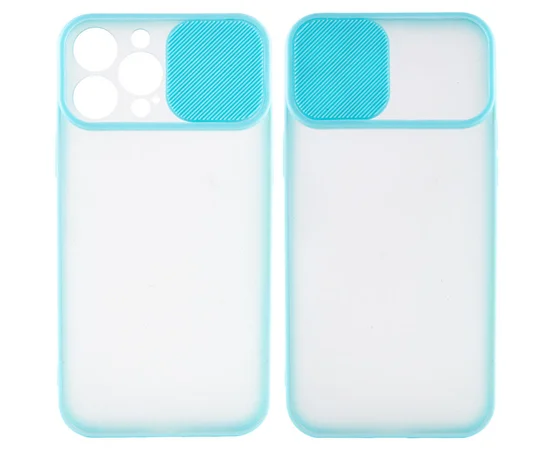 Чехол Camshield mate TPU со шторкой для камеры для Apple iPhone 13 Pro Max (6.7") Бирюзовый