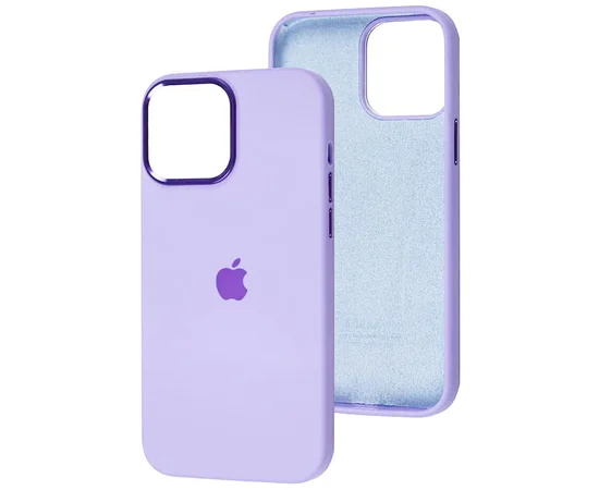 Чехол Silicone Case Metal Buttons (AA) для Apple iPhone 13 Pro Max (6.7") Сиреневый / Lilac