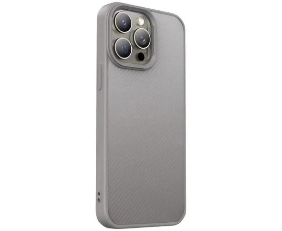 TPU чехол Carbon Protective with Magsafe для Apple iPhone 13 Pro Max (6.7") Grey