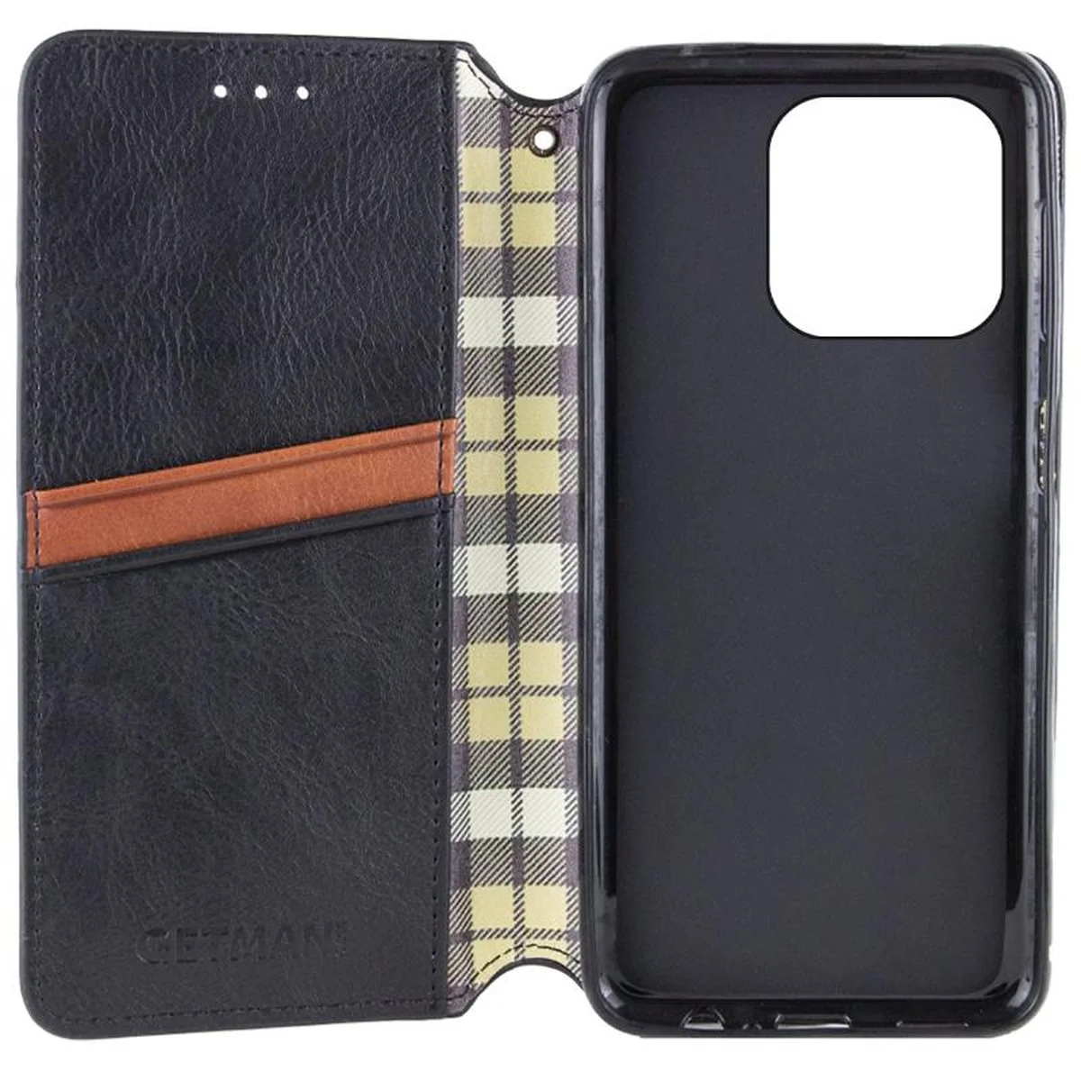 Кожаный чехол-книжка GETMAN Cubic (PU) для Apple iPhone 13 Pro Max (6.7") Черный