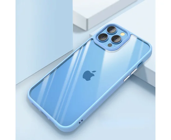 TPU+PC чехол Chrome Buttons для Apple iPhone 13 Pro Max (6.7") Голубой