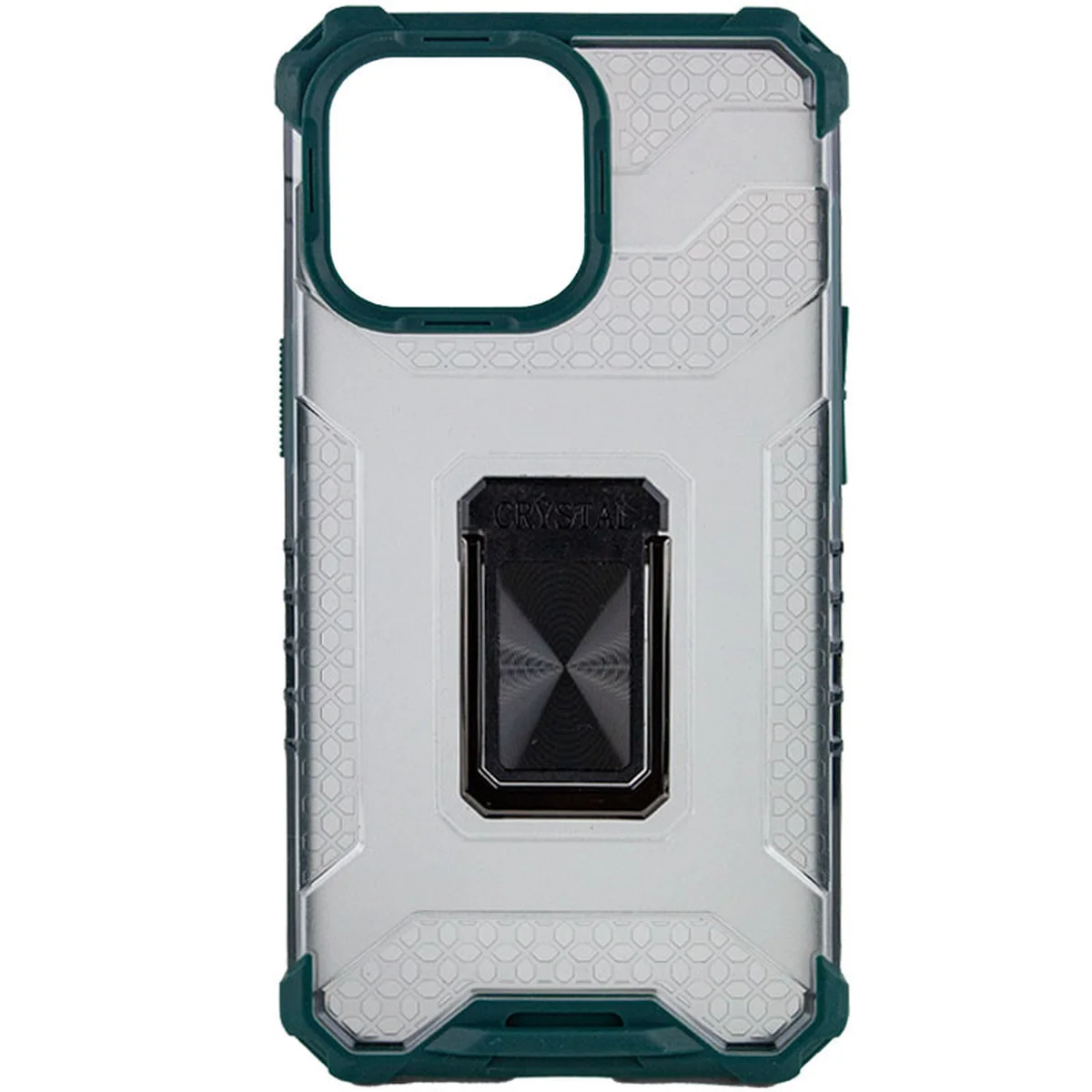 Ударопрочный чехол Transformer CrystalRing для Apple iPhone 13 Pro Max (6.7") Темно-зеленый