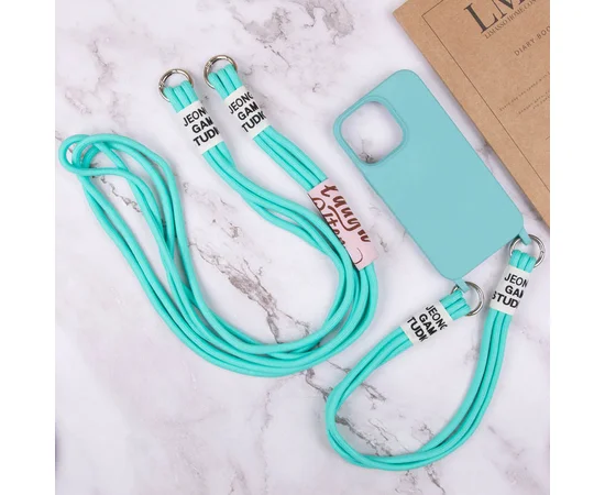 Чохол TPU two straps California для Apple iPhone 13 Pro Max (6.7") Бірюзовий / Marine Green