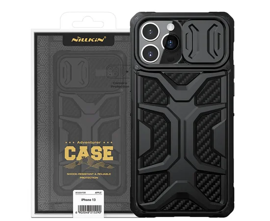 TPU+PC чехол Nillkin CamShield Adventurer (шторка на камеру) для Apple iPhone 13 Pro Max (6.7") Черный