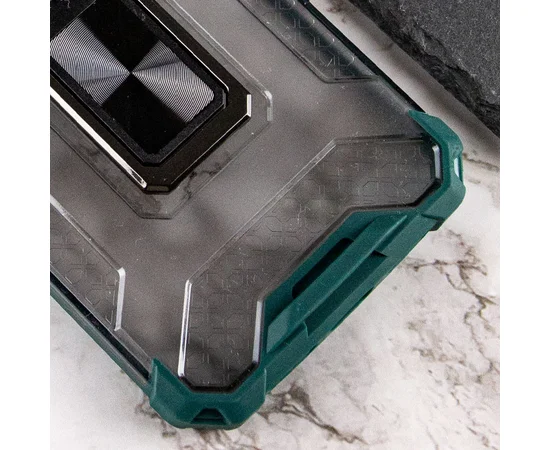 Ударопрочный чехол Transformer CrystalRing для Apple iPhone 13 Pro Max (6.7") Темно-зеленый