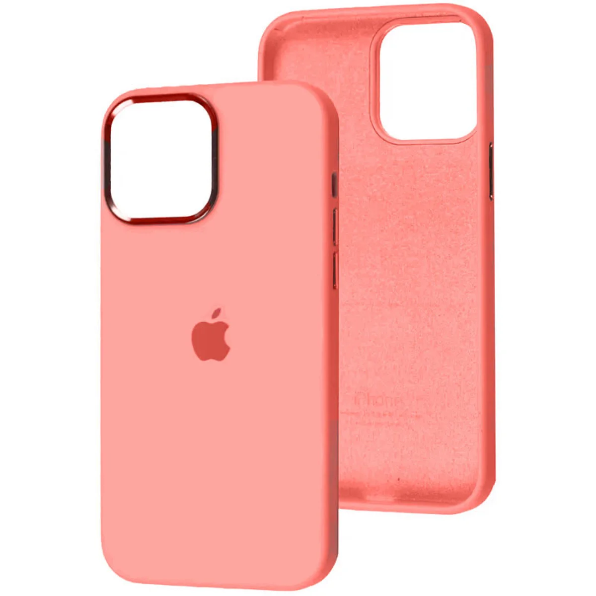 Чохол Silicone Case Metal Buttons (AA) Apple iPhone 13 Pro Max (6.7") Рожевий / Pink Pomelo