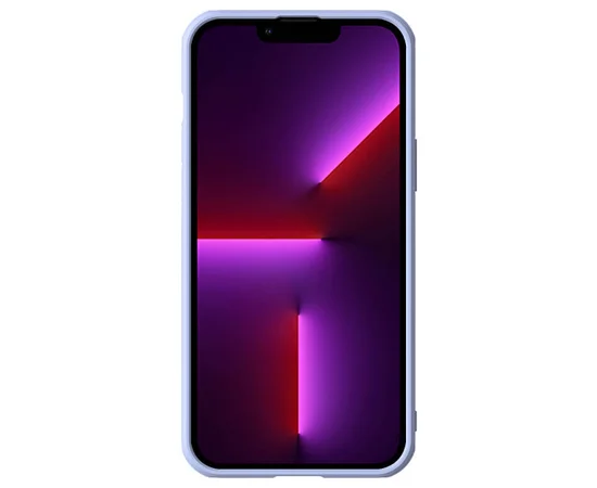 Кожаная накладка Nillkin Camshield Leather (шторка на камеру) для Apple iPhone 13 Pro Max (6.7") Сиреневый / Purple