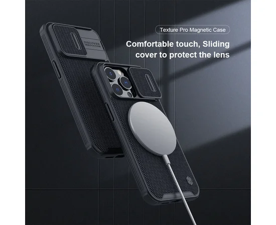 TPU+PC чехол Nillkin Textured Pro Magnetic для Apple iPhone 13 Pro Max (6.7") Черный