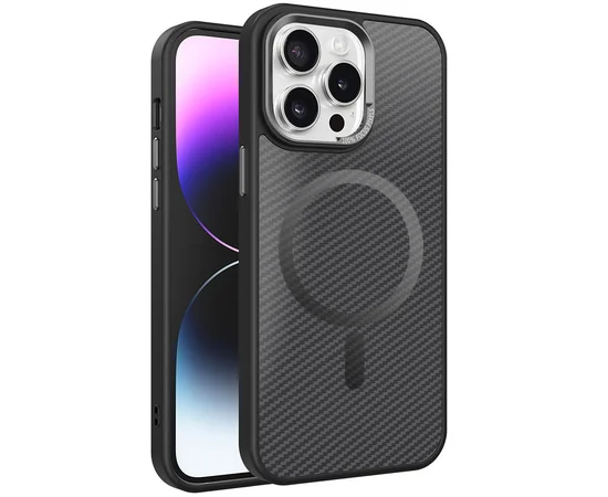Чехол TPU+PC Carbon Mirage with MagSafe для Apple iPhone 13 Pro Max (6.7") Black