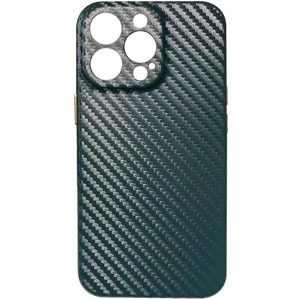 Кожаный чехол Leather Case Carbon series для Apple iPhone 13 Pro Max (6.7") Зеленый