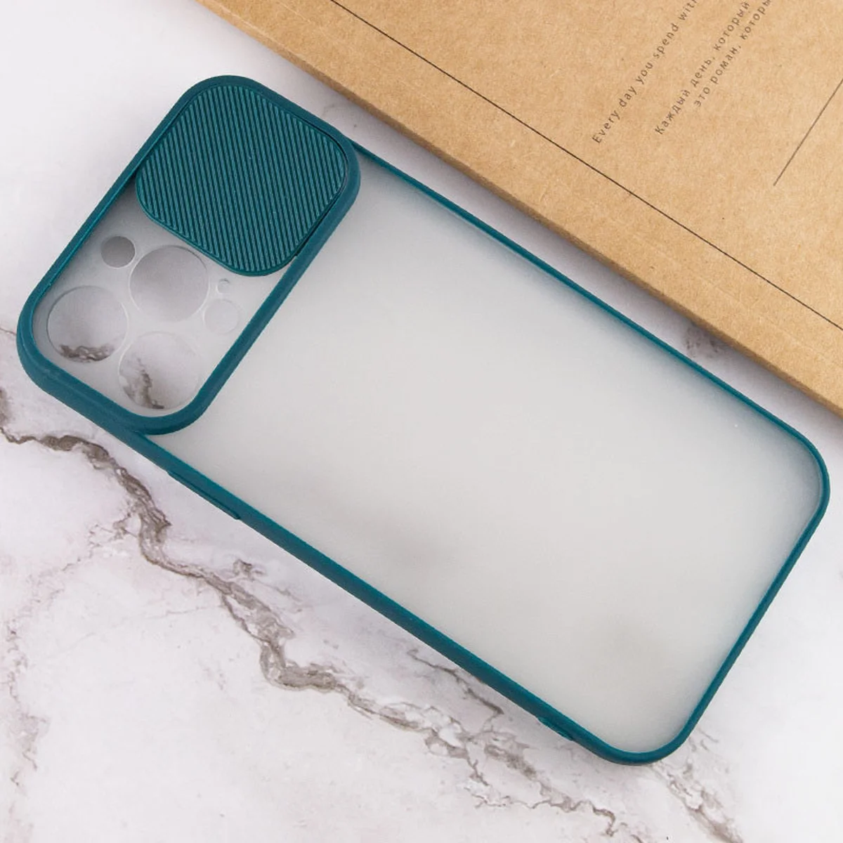 Чехол Camshield mate TPU со шторкой для камеры для Apple iPhone 13 Pro Max (6.7") Зеленый