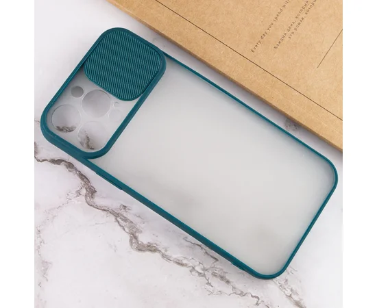 Чехол Camshield mate TPU со шторкой для камеры для Apple iPhone 13 Pro Max (6.7") Зеленый