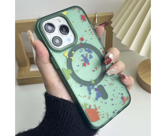 Чехол TPU+PC Flush with MagSafe для Apple iPhone 13 Pro Max (6.7") Dark green