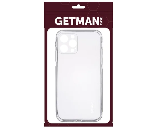 TPU чехол GETMAN Clear 1,0 mm для Apple iPhone 13 Pro Max (6.7") Бесцветный (прозрачный)
