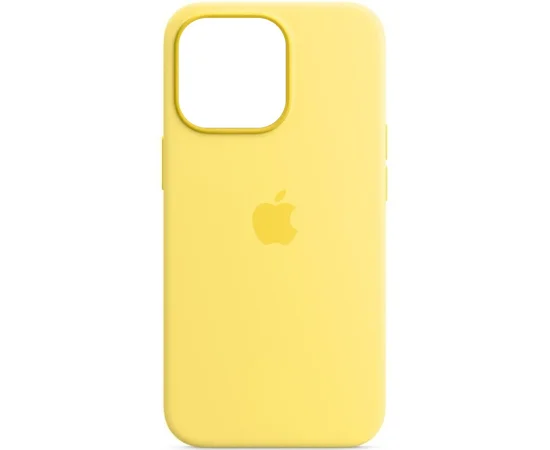 Чехол Silicone case (AAA) full with Magsafe для Apple iPhone 13 Pro Max (6.7") Желтый / Lemon Zest