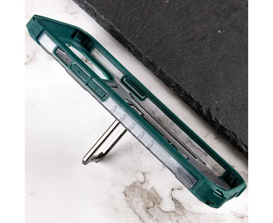 Ударопрочный чехол Transformer CrystalRing для Apple iPhone 13 Pro Max (6.7") Темно-зеленый