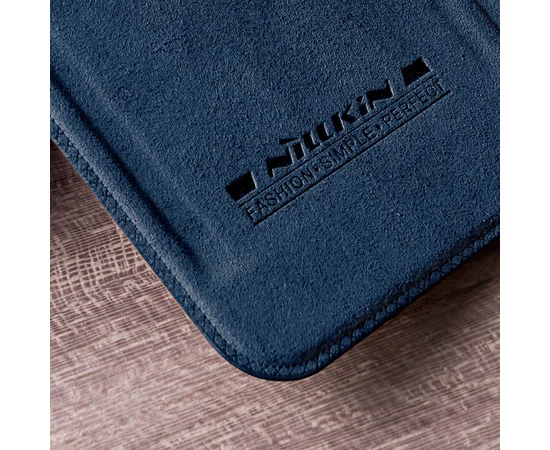 Кожаный чехол (книжка) Nillkin Qin Pro Camshield для Apple iPhone 13 Pro Max (6.7") Синий