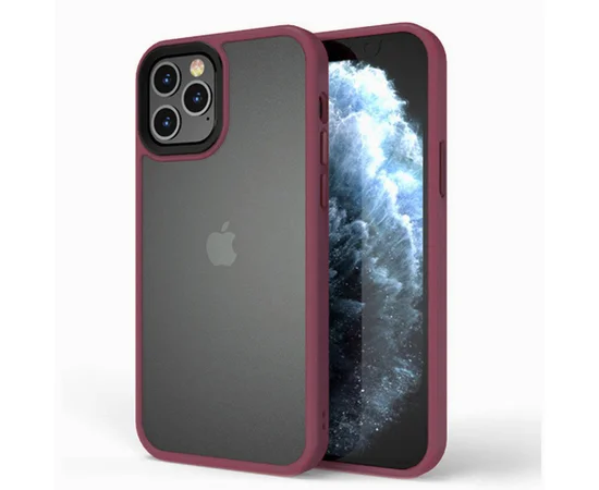 TPU+PC чехол Metal Buttons для Apple iPhone 13 Pro Max (6.7") Бордовый