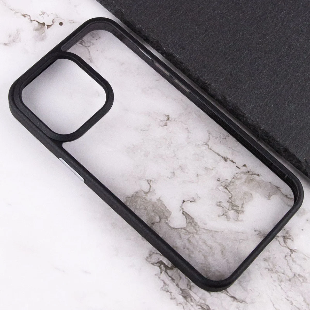 TPU+PC чехол Chrome Buttons для Apple iPhone 13 Pro Max (6.7") Черный