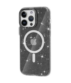 Чехол TPU Galaxy Sparkle (MagFit) для Apple iPhone 13 Pro Max (6.7") Black+Glitter
