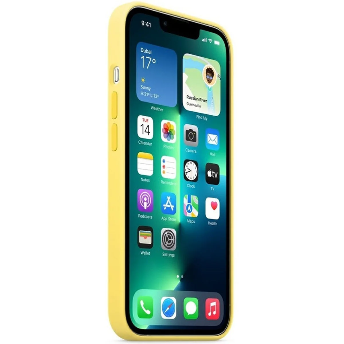 Чехол Silicone case (AAA) full with Magsafe для Apple iPhone 13 Pro Max (6.7") Желтый / Lemon Zest