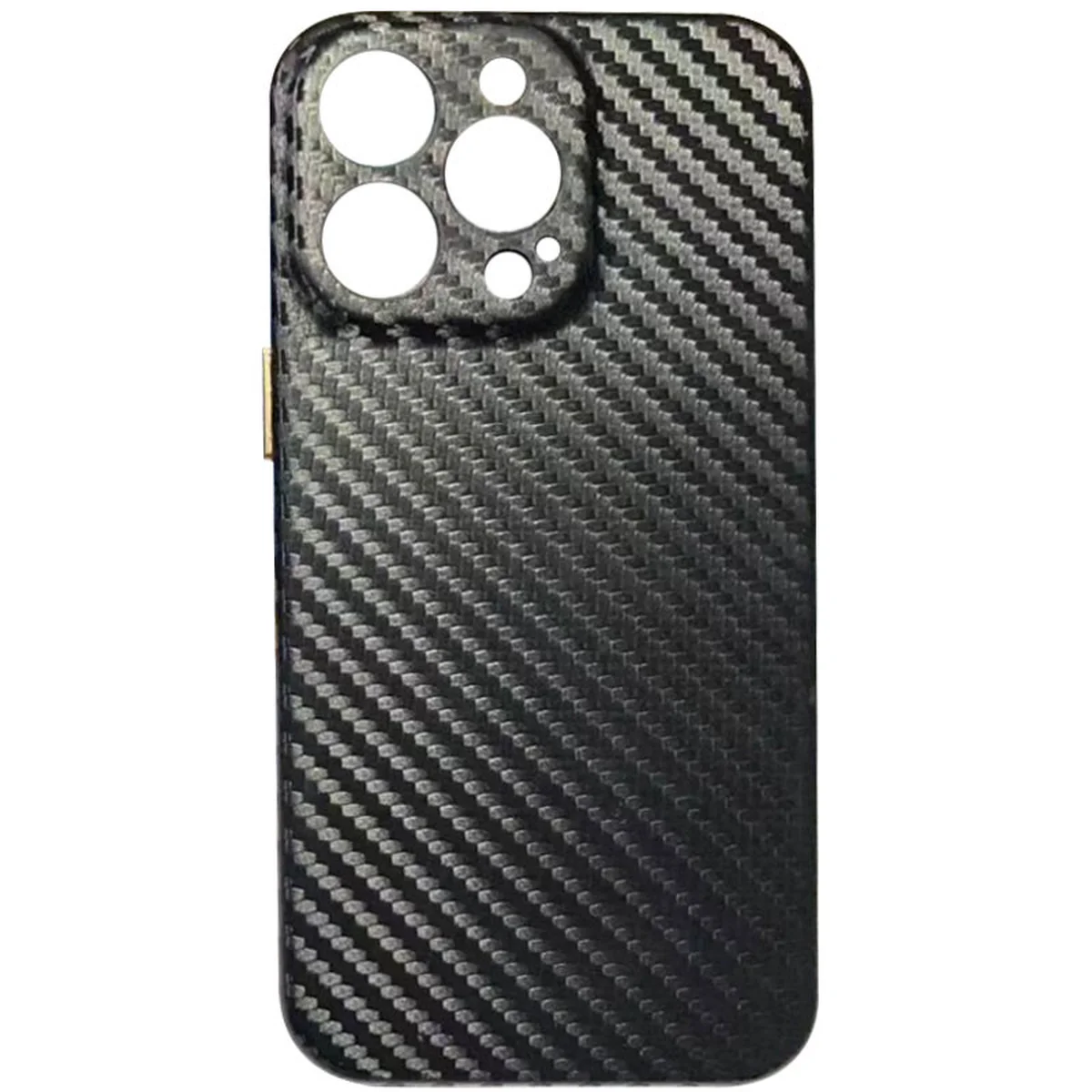 Шкіряний чохол Leather Case Carbon series для Apple iPhone 13 Pro Max (6.7") Чорний