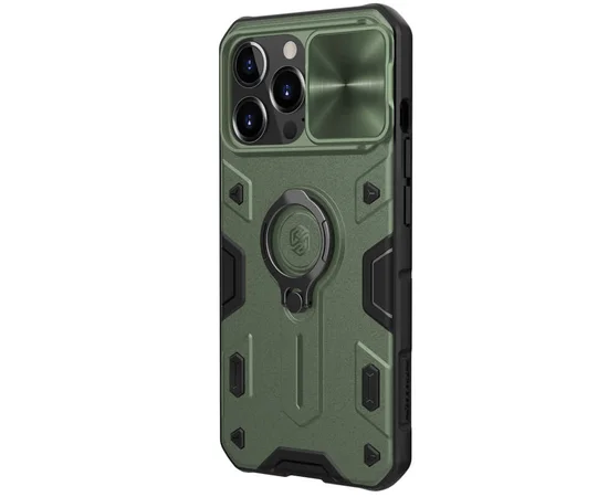 TPU+PC чохол Nillkin CamShield Armor no logo (шторка на камеру) для Apple iPhone 13 Pro Max (6.7") Зелений