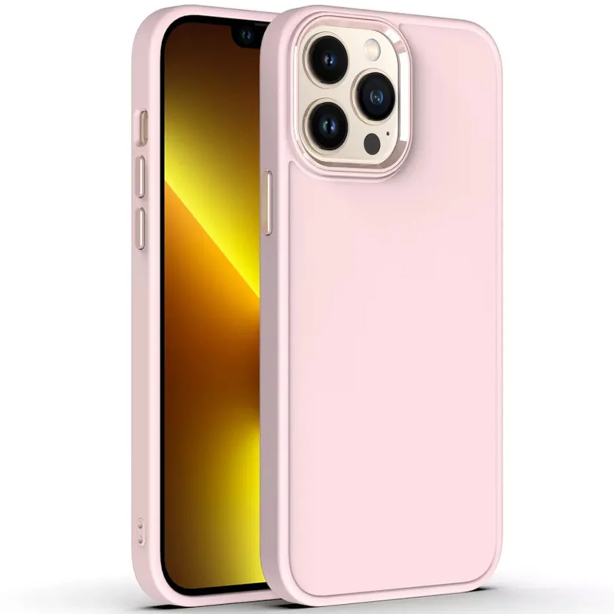 TPU чехол Bonbon Metal Style для Apple iPhone 13 Pro Max (6.7") Розовый / Light pink