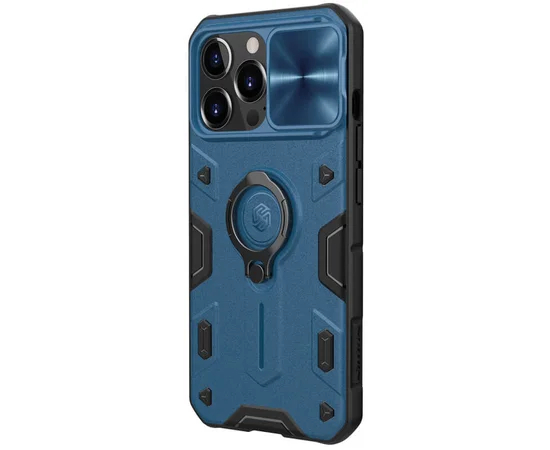 TPU+PC чохол Nillkin CamShield Armor no logo (шторка на камеру) для Apple iPhone 13 Pro Max (6.7") Синій