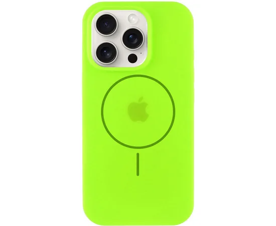 Чехол Silicone Case Full Protective (AA) with MagSafe для Apple iPhone 13 Pro Max (6.7") Салатовый / Neon green