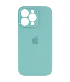 Чехол Silicone Case Full Camera Protective (AA) для Apple iPhone 13 Pro Max (6.7") Бирюзовый / Marine Green