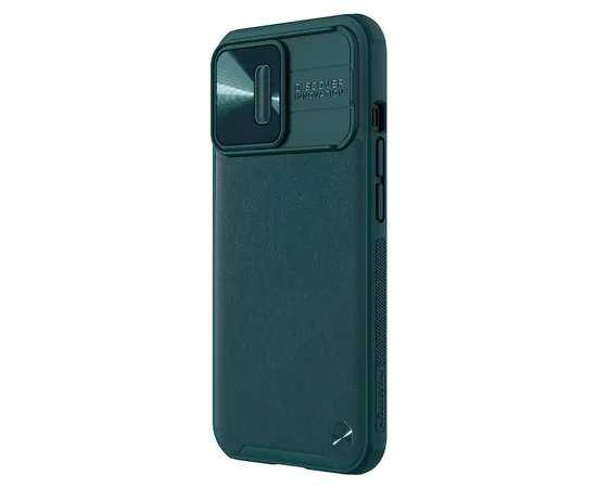 Кожаная накладка Nillkin Camshield Leather (шторка на камеру) для Apple iPhone 13 Pro Max (6.7") Зеленый / Green