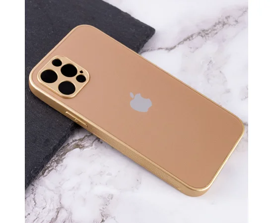 TPU+Glass чехол Matte Candy Full camera для Apple iPhone 13 Pro Max (6.7") Золотой
