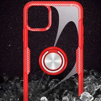 TPU+PC чехол Deen CrystalRing for Magnet (opp) для Apple iPhone 13 Pro Max (6.7") Бесцветный / Красный
