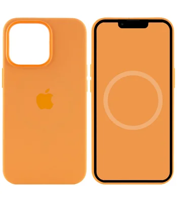 Чехол Silicone case (AAA) full with Magsafe and Animation для Apple iPhone 13 Pro Max (6.7") Оранжевый / Marigold
