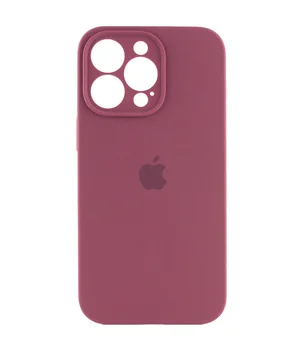 Чохол Silicone Case Full Camera Protective (AA) для Apple iPhone 13 Pro Max (6.7") Бордовий / Plum