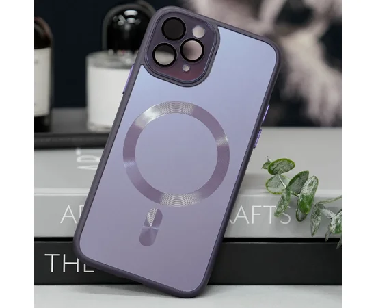 Чехол TPU+Glass Sapphire Midnight with MagSafe для Apple iPhone 13 Pro Max (6.7") Фиолетовый / Deep Purple