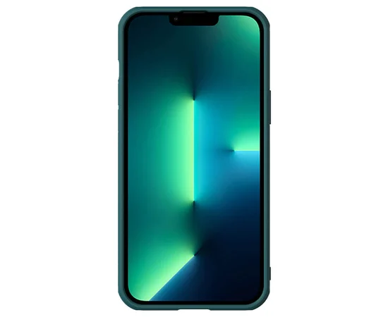 Кожаная накладка Nillkin Camshield Leather (шторка на камеру) для Apple iPhone 13 Pro Max (6.7") Зеленый / Green