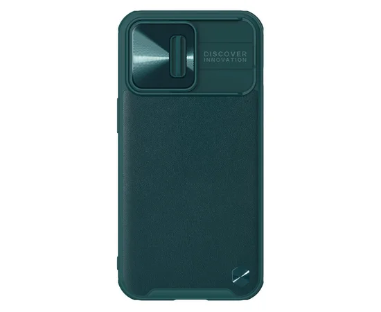 Кожаная накладка Nillkin Camshield Leather (шторка на камеру) для Apple iPhone 13 Pro Max (6.7") Зеленый / Green