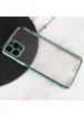 Прозрачный силиконовый чехол глянцевая окантовка Full Camera для Apple iPhone 13 Pro Max (6.7") Зеленый