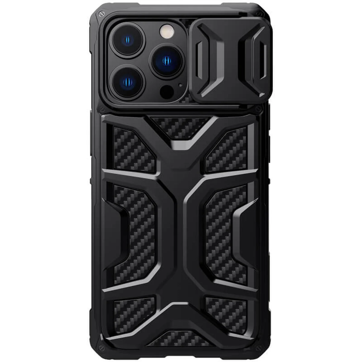 TPU+PC чехол Nillkin CamShield Adventurer (шторка на камеру) для Apple iPhone 13 Pro Max (6.7") Черный