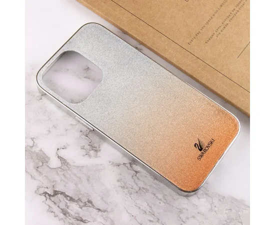 TPU+Glass чехол Swarovski для Apple iPhone 13 Pro Max (6.7") Оранжевый