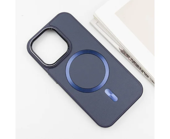 Кожаный чехол SnapCase with MagSafe для Apple iPhone 13 Pro Max (6.7") Dark Blue