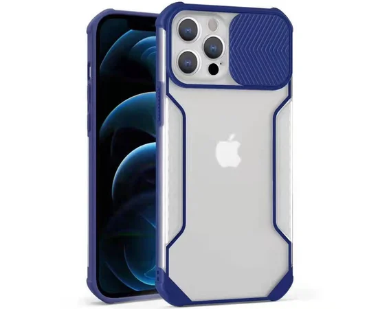 Чехол Camshield matte Ease TPU со шторкой для Apple iPhone 13 Pro Max (6.7") Синий