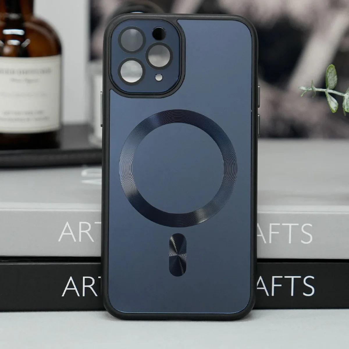 Чехол TPU+Glass Sapphire Midnight with MagSafe для Apple iPhone 13 Pro Max (6.7") Черный / Black