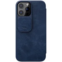 Кожаный чехол (книжка) Nillkin Qin Pro Camshield для Apple iPhone 13 Pro Max (6.7") Синий